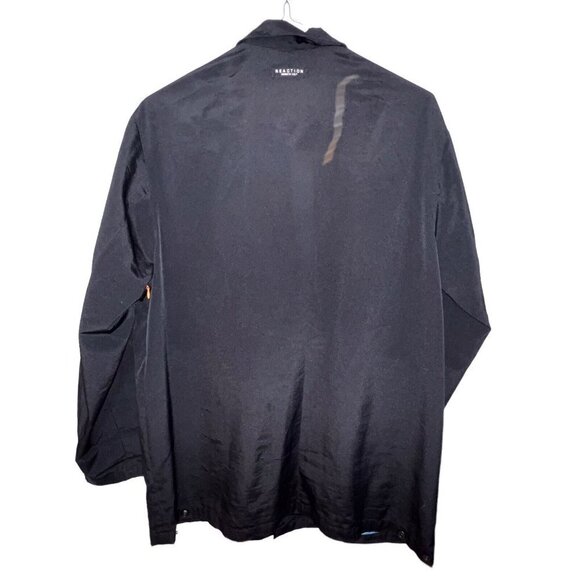 Kenneth Cole Reaction Mens Black Rain Jacket Medium Full Zip Magnetic Button - Picture 3 of 11